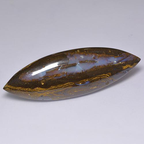 36,92 ctw natürlicher mehrfarbiger Boulder-Opal, Marquise, Lichtundurchlässig