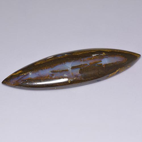 36,92 ctw natürlicher mehrfarbiger Boulder-Opal, Marquise, Lichtundurchlässig