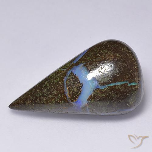 14.46ct Natürlicher Mehrfarbig Boulderopal, Birnenform, Lichtundurchlässig