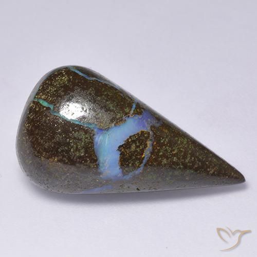 9,17 ctw natürlicher Mehrfarbig Boulderopal, Birnenform, Lichtundurchlässig