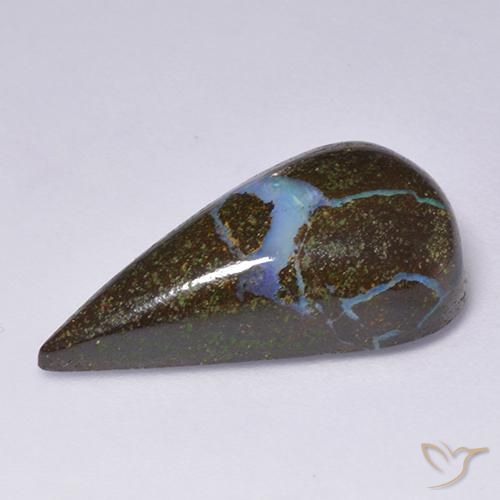 9,17 ctw natürlicher Mehrfarbig Boulderopal, Birnenform, Lichtundurchlässig
