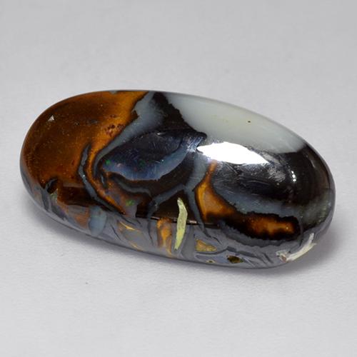 6,31 ctw natürlicher mehrfarbiger Boulder-Opal, Oval Schliff, Lichtundurchlässig