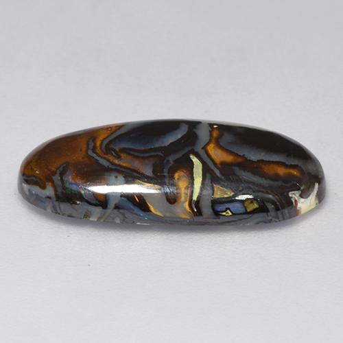 6,31 ctw natürlicher mehrfarbiger Boulder-Opal, Oval Schliff, Lichtundurchlässig