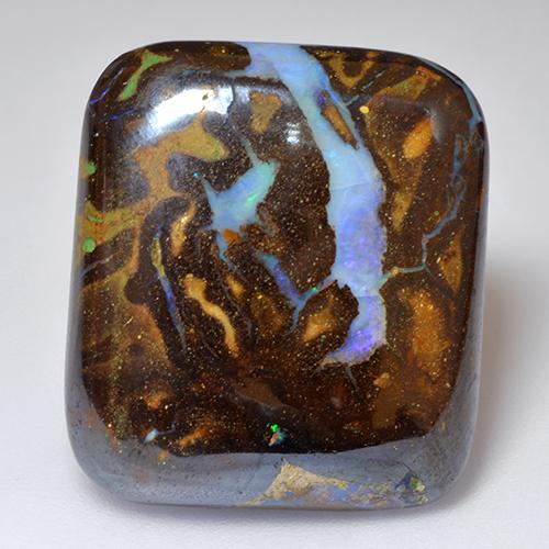 25,04 ctw natürlicher mehrfarbiger Boulder-Opal, Kissenschliff, Lichtundurchlässig