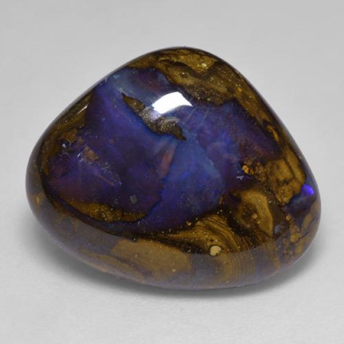 13,03 ctw natürlicher mehrfarbiger Boulder-Opal, Birnenform, Lichtundurchlässig