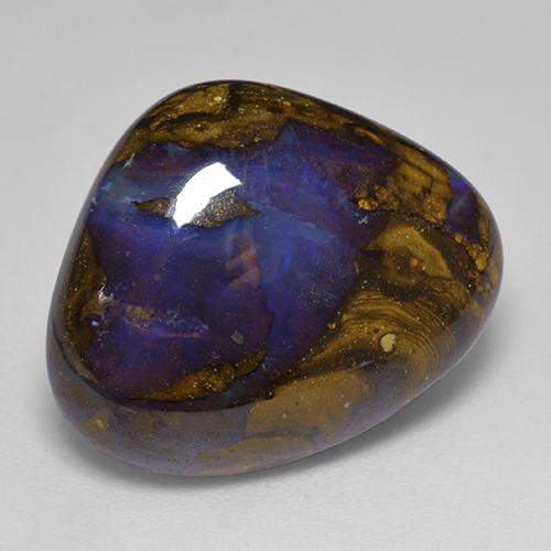 13,03 ctw natürlicher mehrfarbiger Boulder-Opal, Birnenform, Lichtundurchlässig