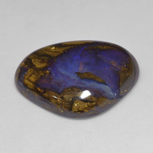 13,03 ctw natürlicher mehrfarbiger Boulder-Opal, Birnenform, Lichtundurchlässig