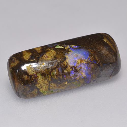 9,16 ctw natürlicher mehrfarbiger Boulder-Opal, Kissenschliff, Lichtundurchlässig