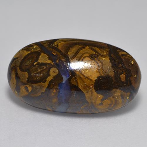 11,31 ctw natürlicher mehrfarbiger Boulder-Opal, Oval Schliff, Lichtundurchlässig