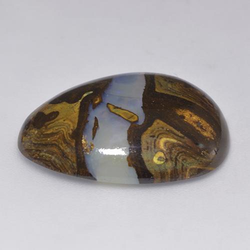 18,81 ctw natürlicher mehrfarbiger Boulder-Opal, Fantasieschliff, Lichtdurchlässig