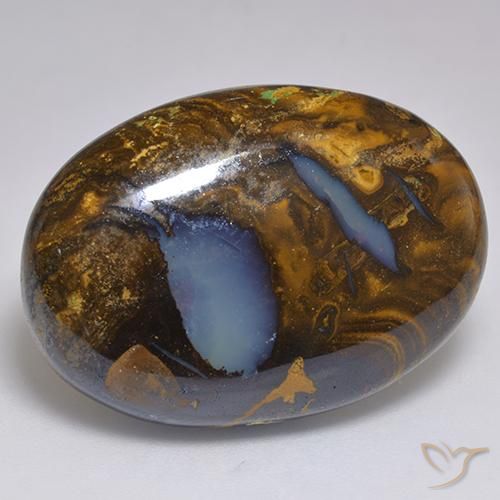 9,17 ctw natürlicher Mehrfarbig Boulderopal, Oval, Lichtundurchlässig