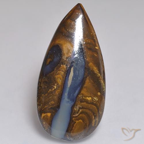 20.55ct Natürlicher Mehrfarbig Boulder-Opal, Birnenform, Lichtundurchlässig