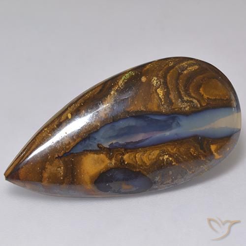 9,17 ctw natürlicher Mehrfarbig Boulderopal, Birnenform, Lichtundurchlässig