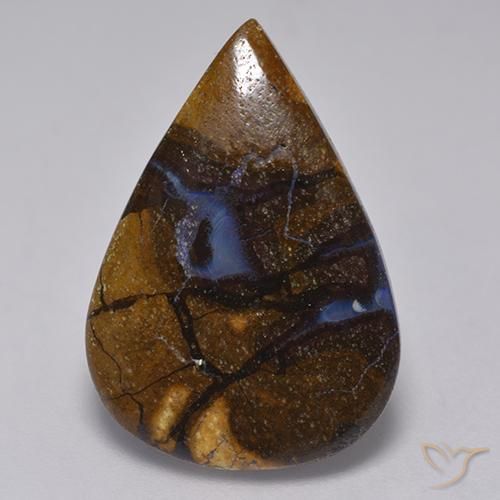 11.18ct Natürlicher Mehrfarbig Boulderopal, Birnenform, Lichtundurchlässig