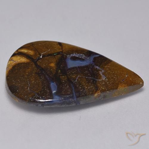 9,17 ctw natürlicher Mehrfarbig Boulderopal, Birnenform, Lichtundurchlässig