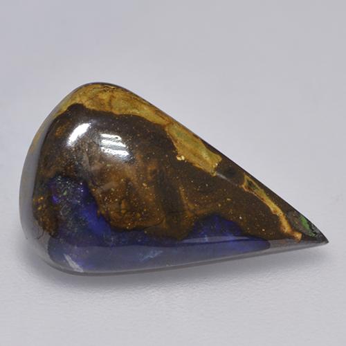 3,88 ctw natürlicher mehrfarbiger Boulder-Opal, Birnenform, Lichtundurchlässig