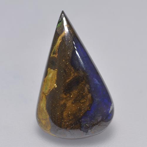 3,88 ctw natürlicher mehrfarbiger Boulder-Opal, Birnenform, Lichtundurchlässig