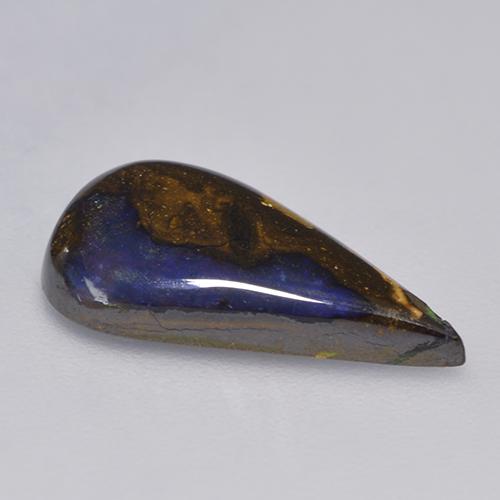 3,88 ctw natürlicher mehrfarbiger Boulder-Opal, Birnenform, Lichtundurchlässig