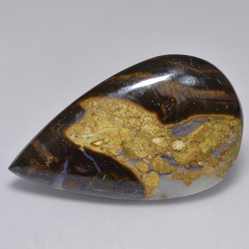 9,17 ctw natürlicher Mehrfarbig Boulderopal, Birnenform, Lichtundurchlässig