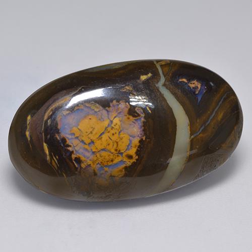 41,33 ctw natürlicher mehrfarbiger Boulder-Opal, Oval Schliff, Lichtundurchlässig