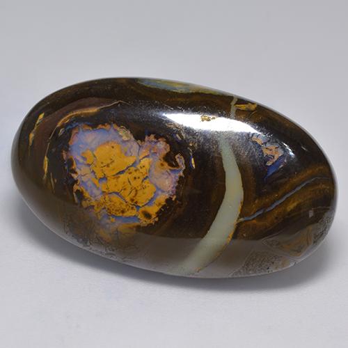 41,33 ctw natürlicher mehrfarbiger Boulder-Opal, Oval Schliff, Lichtundurchlässig