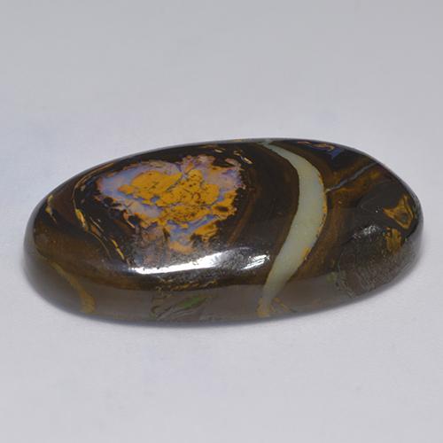 41,33 ctw natürlicher mehrfarbiger Boulder-Opal, Oval Schliff, Lichtundurchlässig