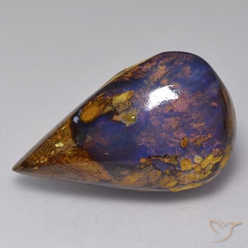 9,17 ctw natürlicher Mehrfarbig Boulderopal, Birnenform, Lichtundurchlässig