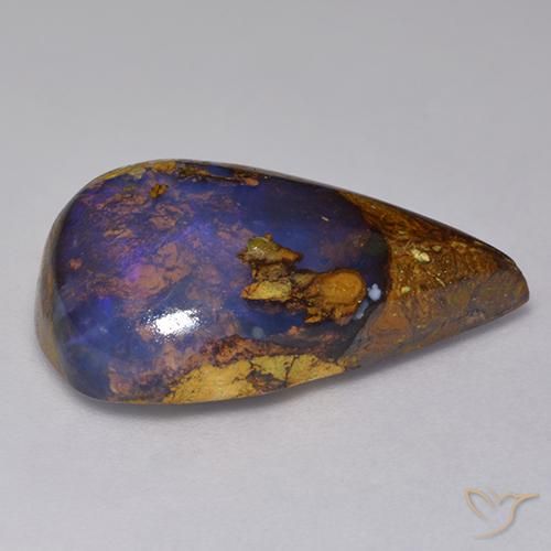 9,17 ctw natürlicher Mehrfarbig Boulderopal, Birnenform, Lichtundurchlässig