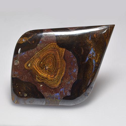 39,46 ctw natürlicher mehrfarbiger Boulder-Opal, Fantasieschliff, Lichtundurchlässig