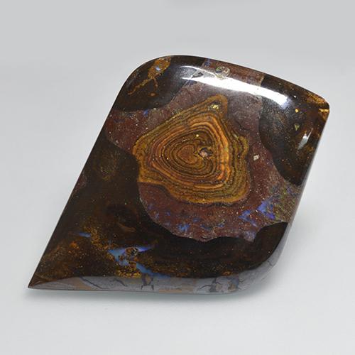 39,46 ctw natürlicher mehrfarbiger Boulder-Opal, Fantasieschliff, Lichtundurchlässig