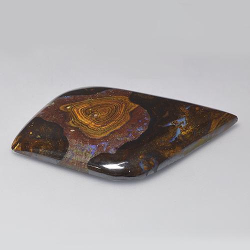 39,46 ctw natürlicher mehrfarbiger Boulder-Opal, Fantasieschliff, Lichtundurchlässig