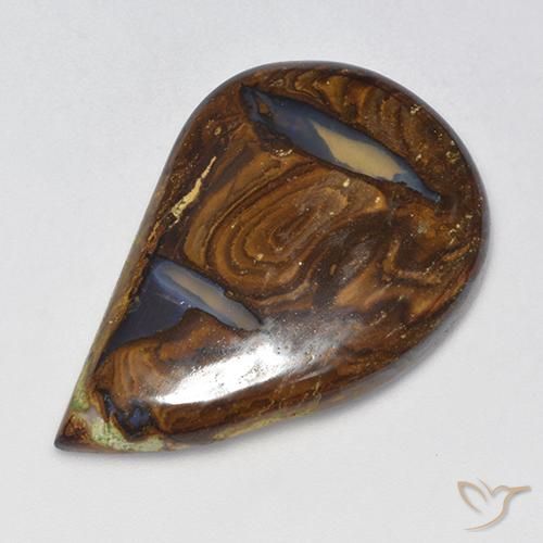 33,73 ctw natürlicher mehrfarbiger Boulder-Opal, Fantasieschliff, Lichtdurchlässig