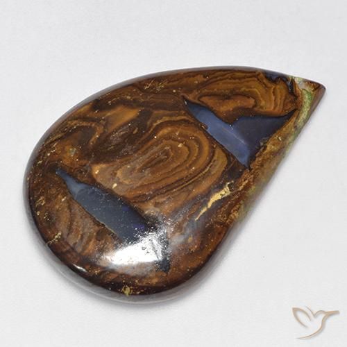 33,73 ctw natürlicher mehrfarbiger Boulder-Opal, Fantasieschliff, Lichtdurchlässig