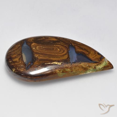 33,73 ctw natürlicher mehrfarbiger Boulder-Opal, Fantasieschliff, Lichtdurchlässig