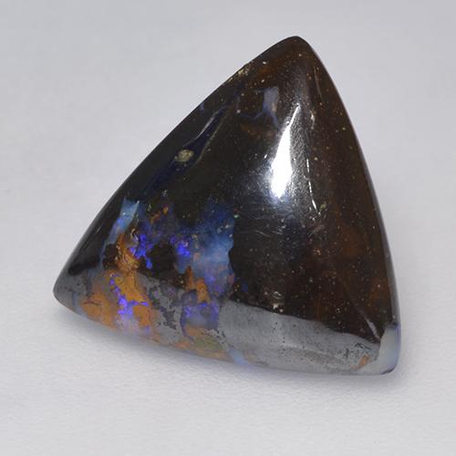 5,14 ctw natürlicher mehrfarbiger Boulder-Opal, Trillion, Lichtundurchlässig