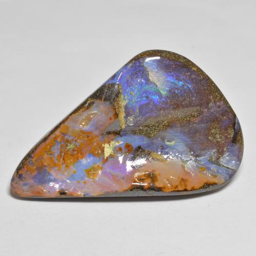 26,01 ctw natürlicher Mehrfarbig Boulder-Opal, Ausgefallene Form, Lichtundurchlässig