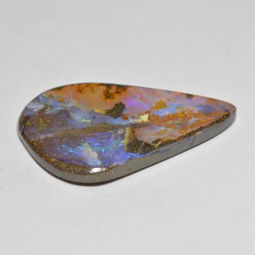 26,01 ctw natürlicher Mehrfarbig Boulder-Opal, Ausgefallene Form, Lichtundurchlässig