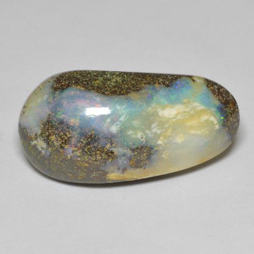 16,91 ctw natürlicher mehrfarbiger Boulder-Opal, Fantasieschliff, Lichtundurchlässig