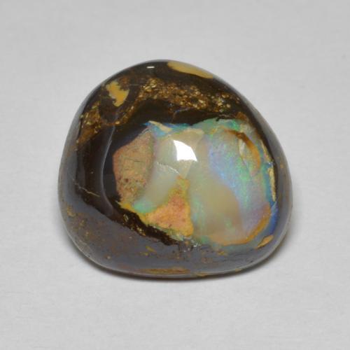 8,07 ctw natürlicher mehrfarbiger Boulder-Opal, Fantasieschliff, Lichtundurchlässig