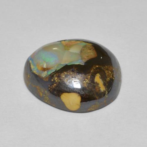 8,07 ctw natürlicher mehrfarbiger Boulder-Opal, Fantasieschliff, Lichtundurchlässig