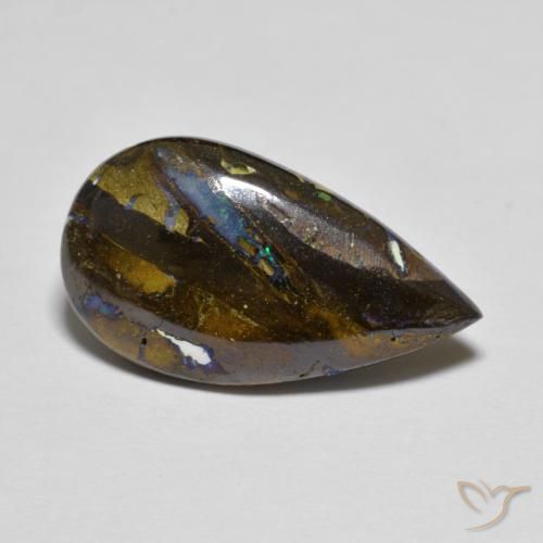 8.30ct Natürlicher Mehrfarbig Boulder-Opal, Birnenform, Lichtundurchlässig