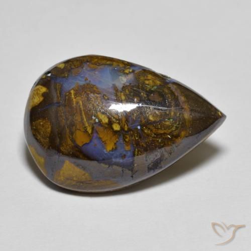 10.43ct Natürlicher Mehrfarbig Boulder-Opal, Birnenform, Lichtundurchlässig