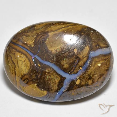 28.09ct Natürlicher Mehrfarbig Boulder-Opal, Oval, Lichtundurchlässig