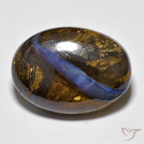 20,97 ctw natürlicher mehrfarbiger Boulder-Opal, Oval Schliff, Lichtundurchlässig
