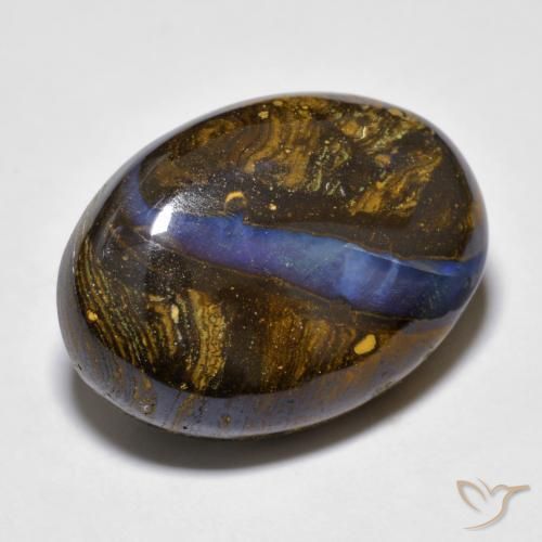 20,97 ctw natürlicher mehrfarbiger Boulder-Opal, Oval Schliff, Lichtundurchlässig
