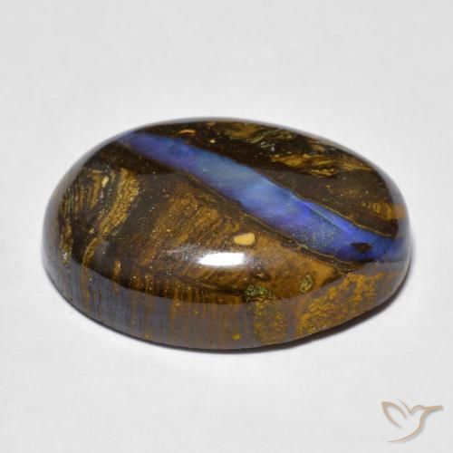 20,97 ctw natürlicher mehrfarbiger Boulder-Opal, Oval Schliff, Lichtundurchlässig