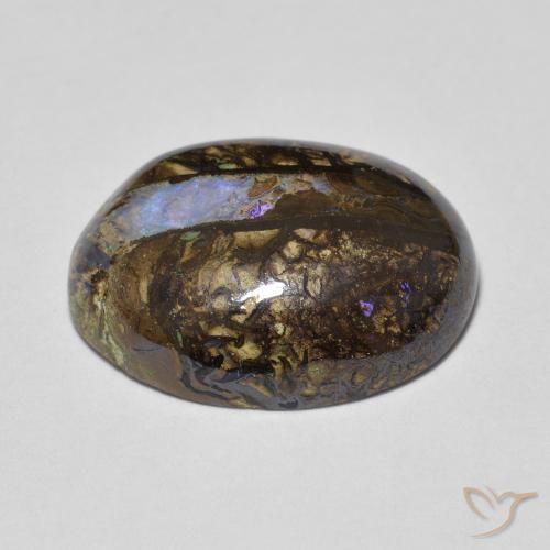 9,17 ctw natürlicher Mehrfarbig Boulderopal, Oval, Lichtundurchlässig