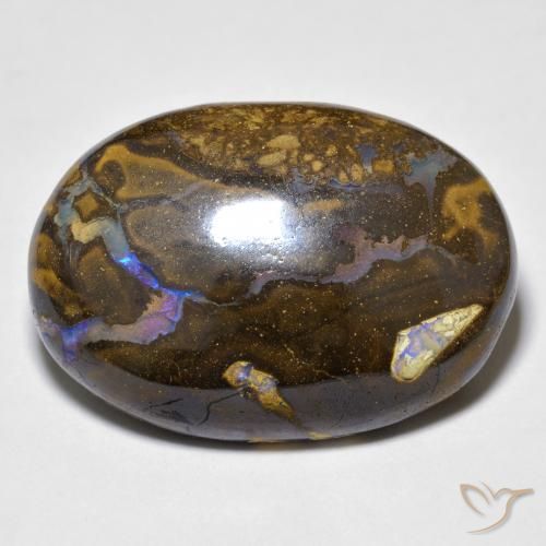 23,40 ctw natürlicher mehrfarbiger Boulder-Opal, Oval Schliff, Lichtundurchlässig