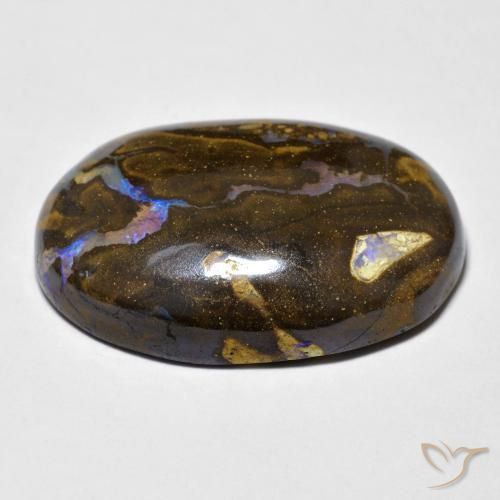 23,40 ctw natürlicher mehrfarbiger Boulder-Opal, Oval Schliff, Lichtundurchlässig