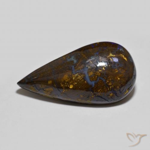 18.19ct Natürlicher Mehrfarbig Boulderopal, Birnenform, Lichtundurchlässig